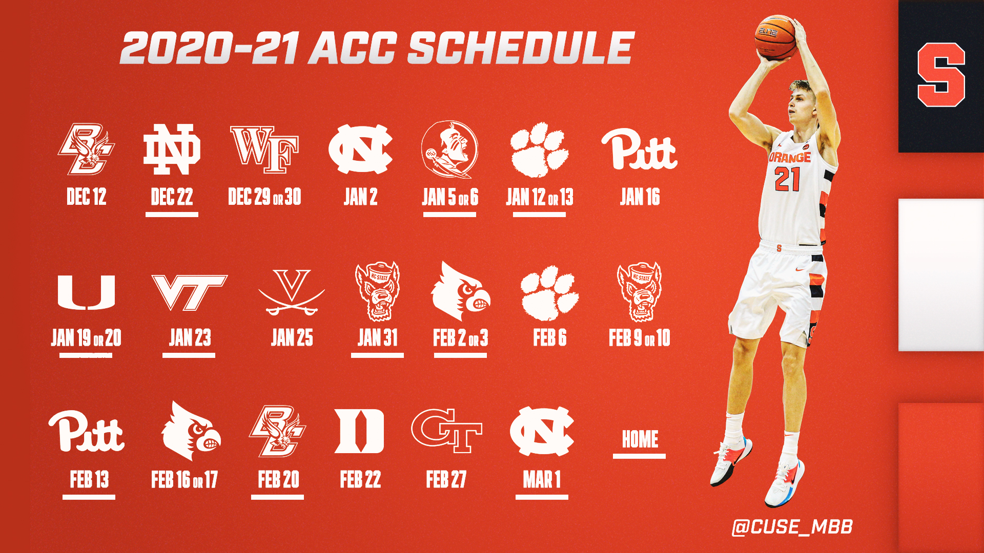 Printable Syracuse Basketball Schedule